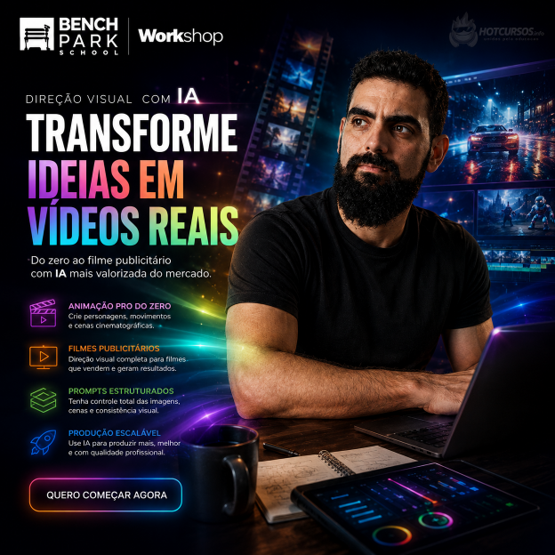 WORKSHOP CINEMA & ANIMAÇÃO 3D COM IA – Bench Park School